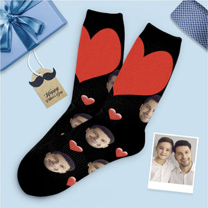 Geschenk für Papa Personalisierte Herz Socken Mit Gesicht Gesichtsocken