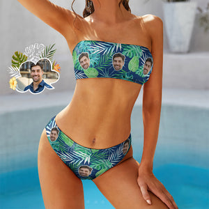 Benutzerdefinierte Gesicht Bikini Schwimmen Kostüm Bandeaukini Geschenk für Sie - BSJUNGLE