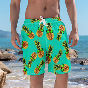 Ananas mit Sonnenbrille Sommer Herren Strandshorts Badehose