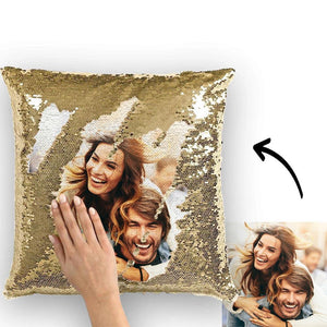 Magie Pailletten Kissen - Personalisieren Sie Ihr Foto - Golden - 40cm*40cm