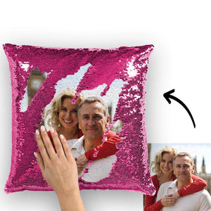 Magie Pailletten Kissen - Personalisieren Sie Ihr Foto - Rosa - 40cm*40cm