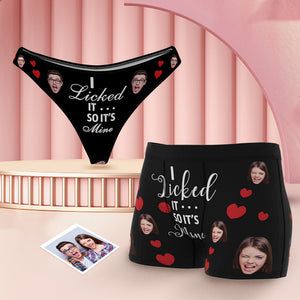 Passende Unterwäsche Für Paare Mit Individuellem Gesicht „i Licked It“, Personalisiertes, Lustiges Unterwäsche-geschenk Für Verliebte - DePhotoBoxer