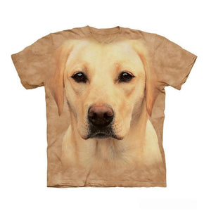 Unisex 3D Grafik Hund T-Shirt - Gelber Labrador