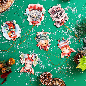 6 Stück Weihnachtsbaum-tier-ornament-weihnachtsgrußkarte - DePhotoBoxer