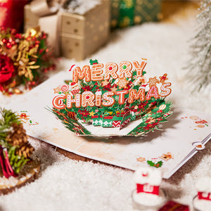 Weihnachten 3d Pop-up-karte Frohe Weihnachten Kranz Grußkarte - DePhotoBoxer