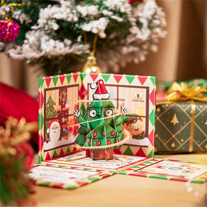 Weihnachts-3d-pop-up-karte, Weihnachtsüberraschungs-grußkarte Mit Explodierender Box - DePhotoBoxer