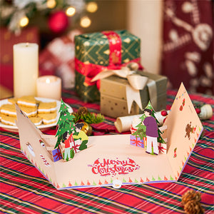 Doppelt Geöffnete Weihnachts-3d-pop-up-karte, Weihnachtsgrußkarte Für Die Familie - DePhotoBoxer
