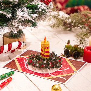 Weihnachts-3d-pop-up-karte, Weihnachtskerzen-grußkarte - DePhotoBoxer