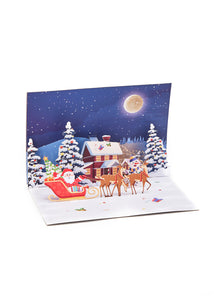 Weihnachts-3d-pop-up-karte, Weihnachts-elchschlitten-grußkarte - DePhotoBoxer