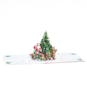 Weihnachts-3d-pop-up-karte Mit Weihnachtsmann-dschungel-grußkarte - DePhotoBoxer
