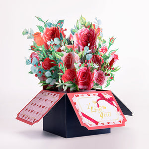 I Love U Rose Pop-up Blumenkasten zum Muttertag