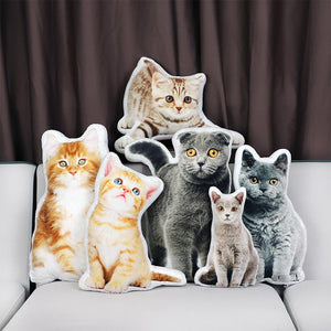 Benutzerdefiniertes Katzen-Foto-Kissen Personalisiertes Haustier-3D-Porträt-Kissen